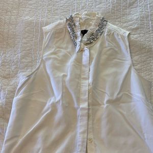 JCrew jewel collar button down tank